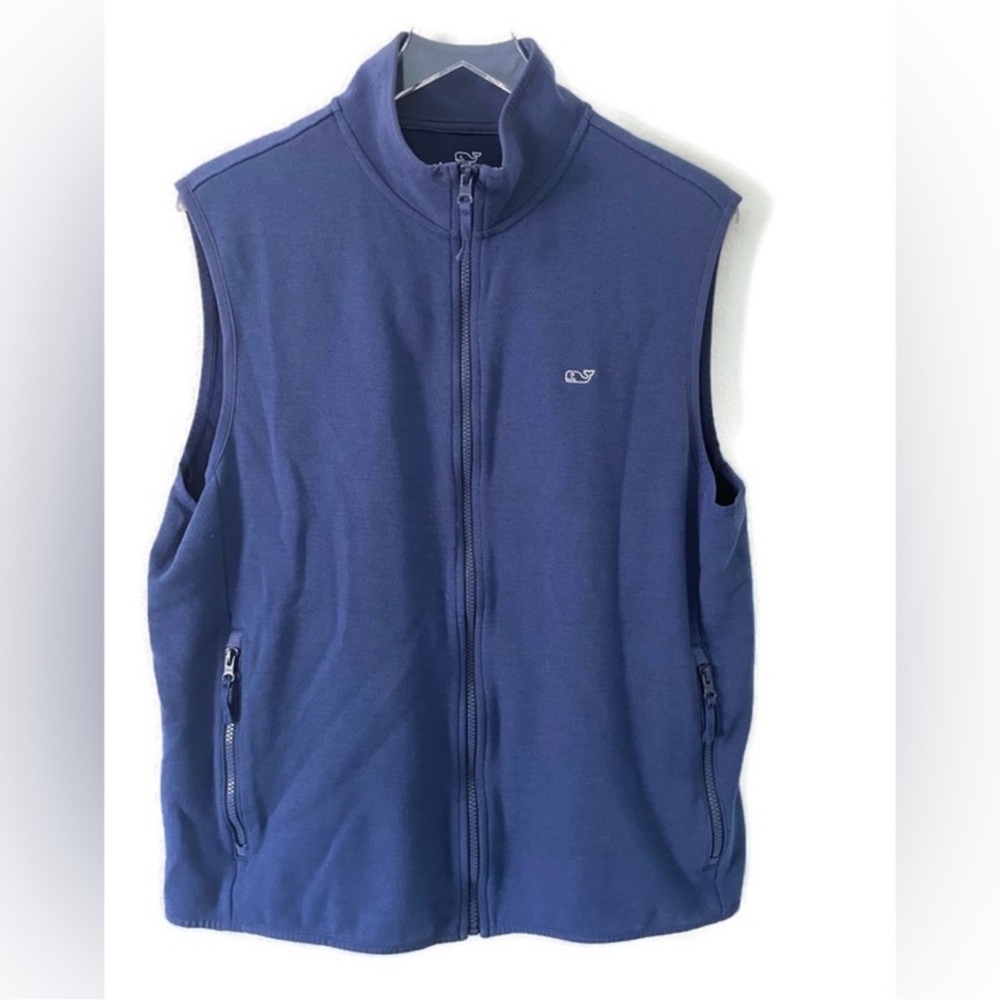 Vineyard Vines Blue Full Zip Vest Size Large